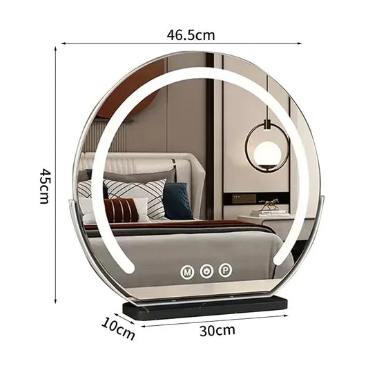 Aesthetic Luxury Mirror Vintage Smart Aesthetic Light Dressing Cosmetics Mirror Luxury Office Princess Espelhos Home Products
