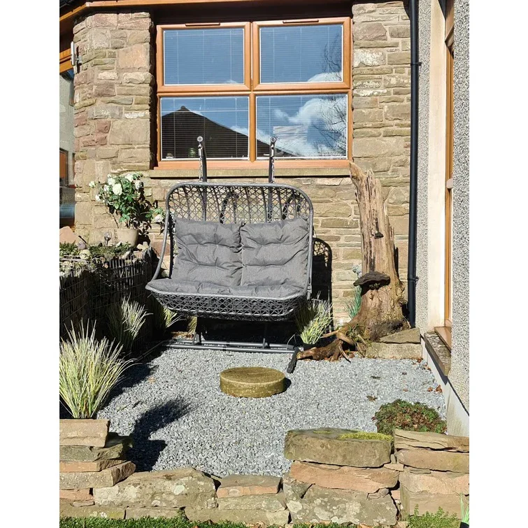 Egg Chair with Stand – Weatherproof Folding Swing Seat with Cushions