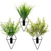 3 Pack Wall Planter Vase with Artificial Plants, Hanging Planter Vase Wall Decor for Boho Home Decor, Geometric Wall Decor