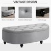 Attalla 120cm Wide Tufted Round Solid Colour Standard Ottoman with Storage