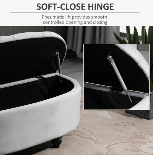 Attalla 120cm Wide Tufted Round Solid Colour Standard Ottoman with Storage - Image 7