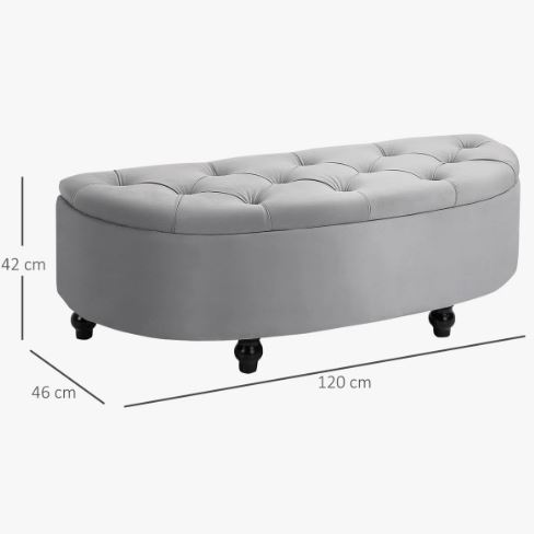 Attalla 120cm Wide Tufted Round Solid Colour Standard Ottoman with Storage - Image 9