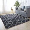 Grid Ultra Soft Large Plush Shaggy Faux Fur Carpet Rugs Non-Skid Bedroom Living Room Rug for Kids Playroom Home Decor