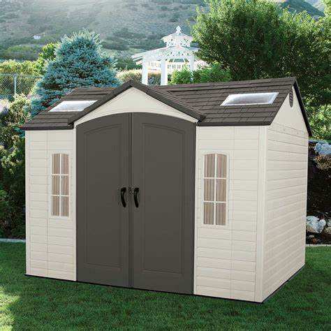 Elegant Outdoor Prefabricated Metal Storage Garden Sheds Eco-Friendly and Rot-Proof with Double Sliding Doors Easy Assembly