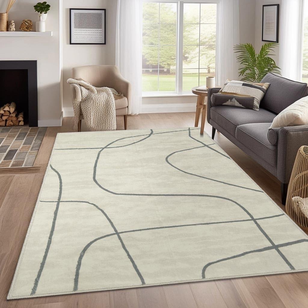 Washable Rug Abstract Rugs Aesthetic Minimalist Carpets Indoor Floor Cover Carpet for Living Room - Image 4