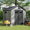 183*183cm Durable Outdoor Resin Storage Shed with Lockable Door Windows Vents Waterproof Plastic Garden Tool Shed
